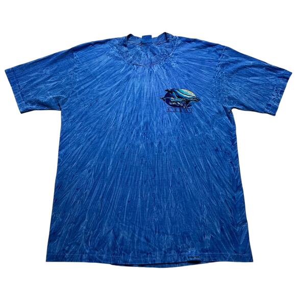 VTG Crazy Shirts Hawaii Maui Wale Men Sz Large Blue  Dolphins Tie Dye Y2K Retro - Picture 11 of 11